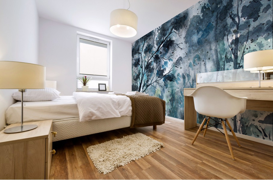 Blue Forest Mural print