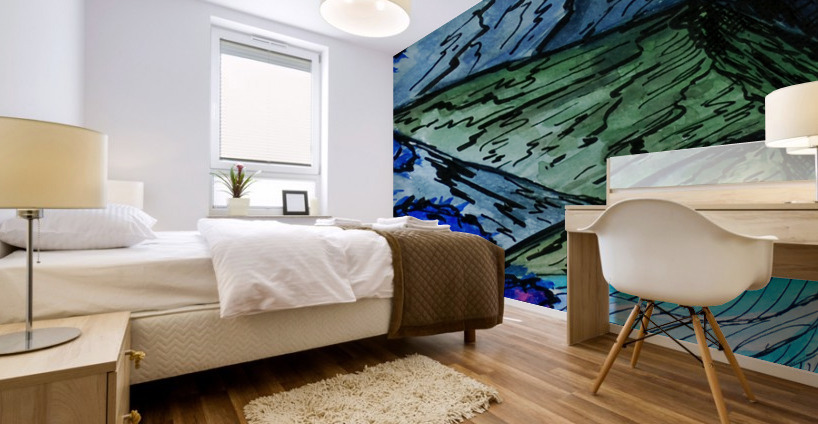 Run Along the Mountain Mural print