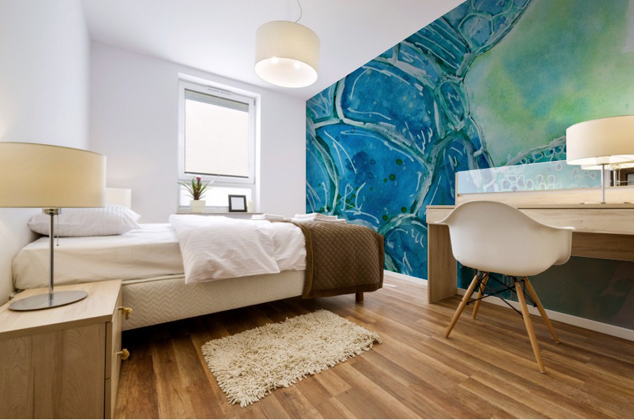 Blue Sea Turtle Mural print