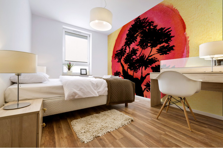 Bonsai Sunset Mural print