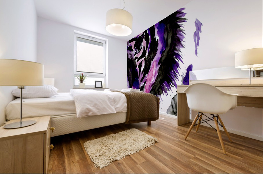 Purple Tiger Half Face Mural print