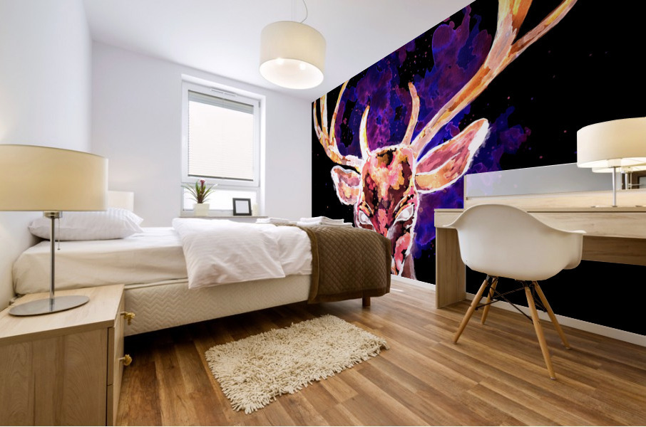 Evil Ghost Deer Mural print