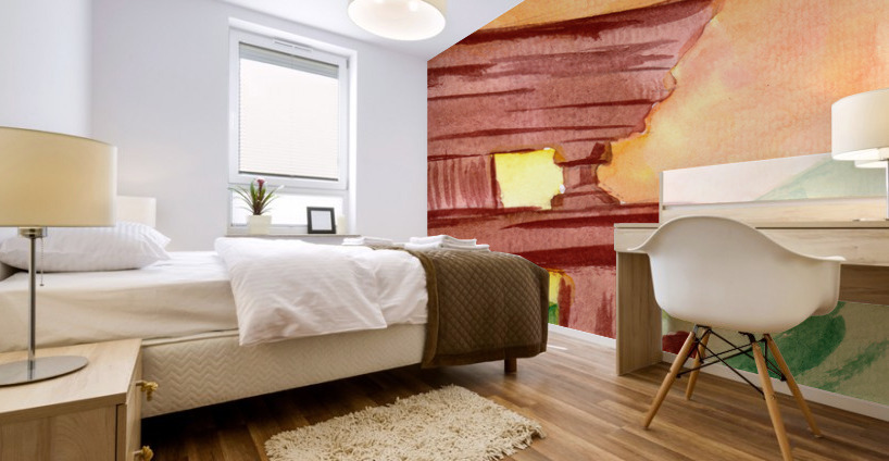 Wooden Temple Gate in between Elements Mural print