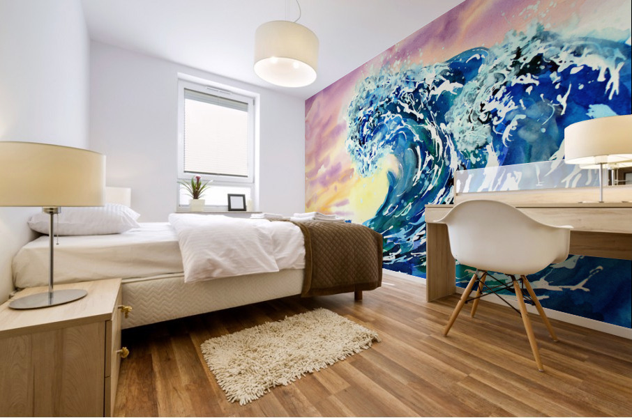 Summer Waves Sunset Mural print