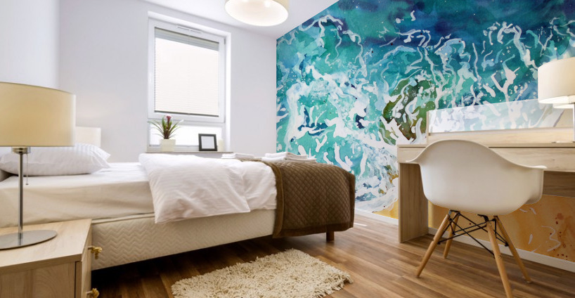 Ocean Waves at the Beach Mural print