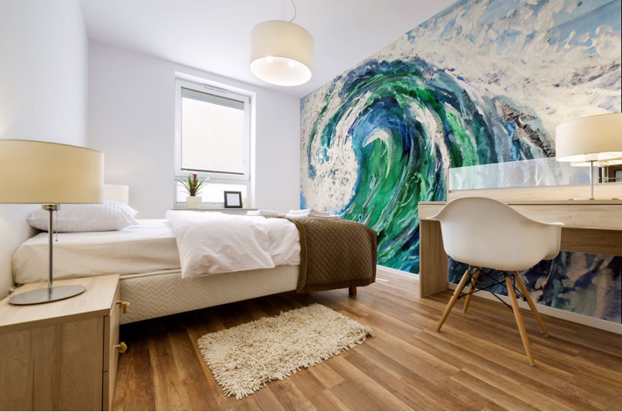 Blue Ocean Wave Mural print