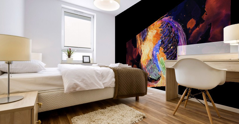 Burning Phoenix Mural print