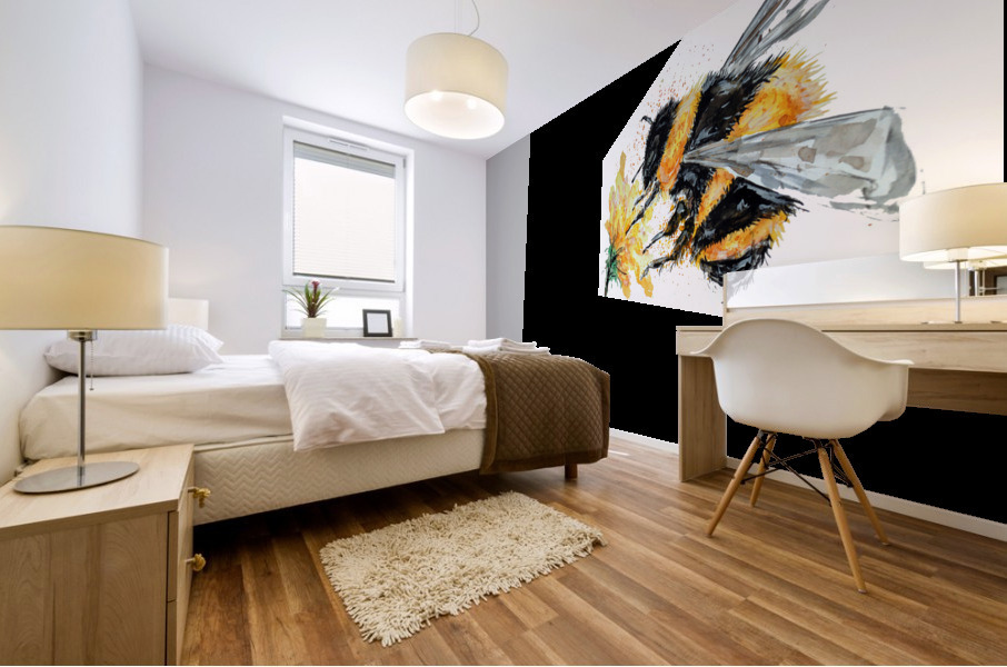 Bumble Bee collecting Pollen Mural print