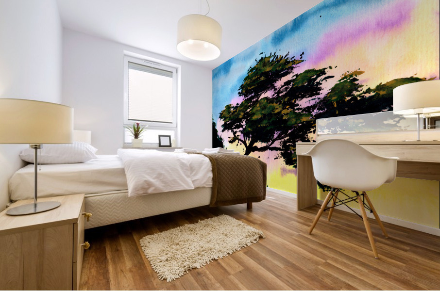 Summer Tree Hill Mural print