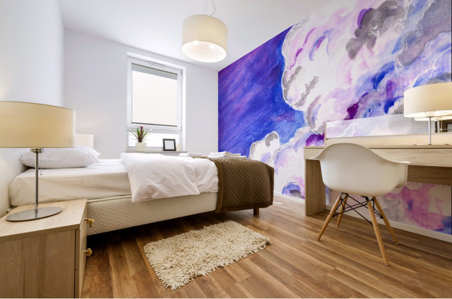 Purple Sky and Clouds Mural print