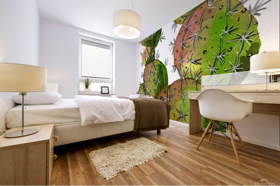 Big Old Stingy Cactus Mural print