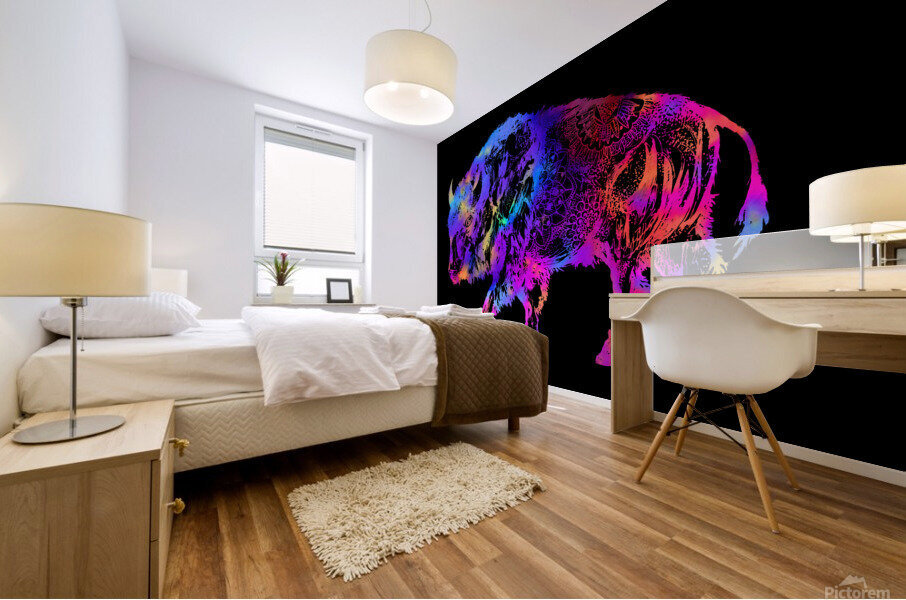 Rainbow Buffalo Mural print