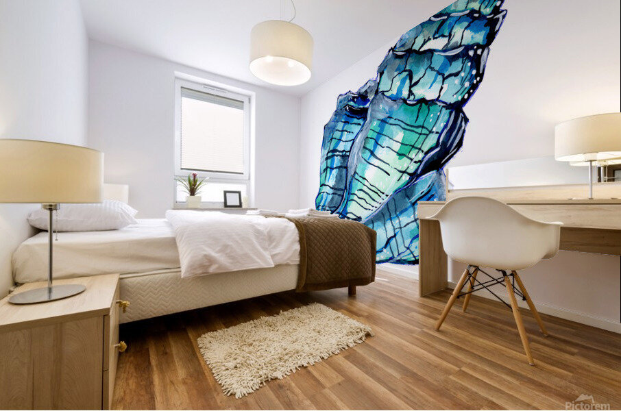 Blue Conch Sea Shell Mural print