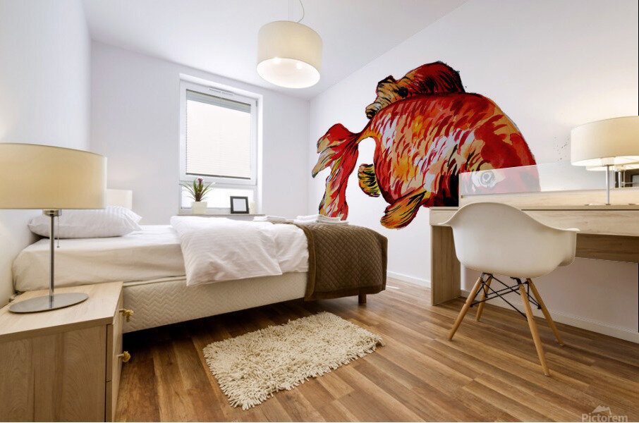 Red Goldfish Mural print