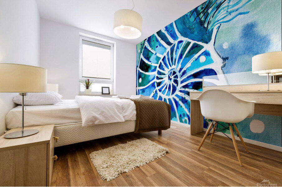 Turquoise Nautilus Mural print