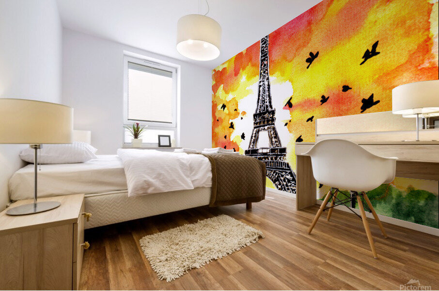 Eifel Tower Paris Sunset Mural print