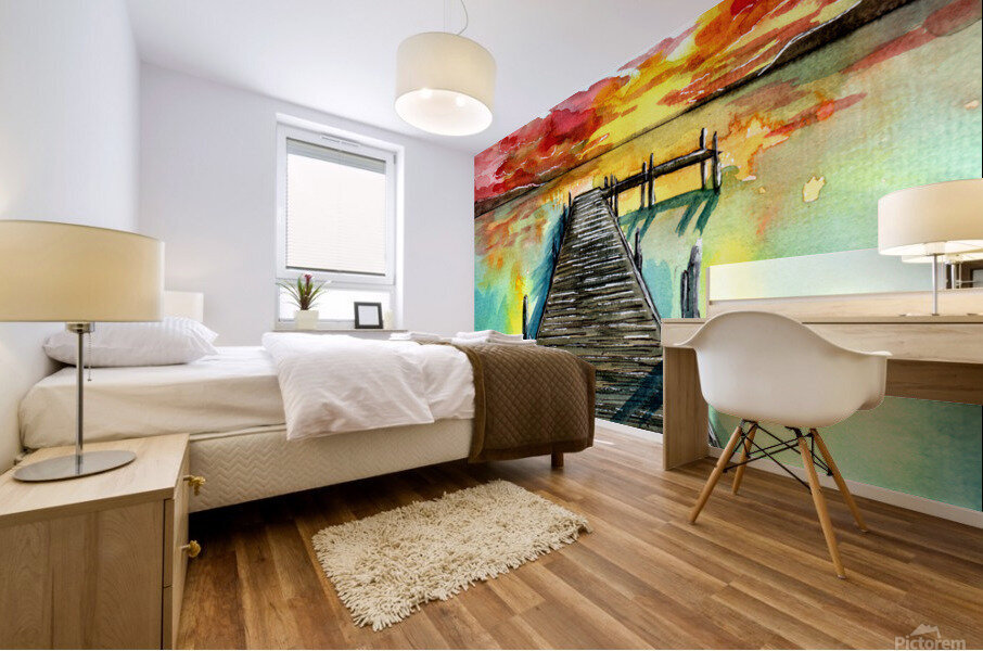 Lake Sunset Mural print