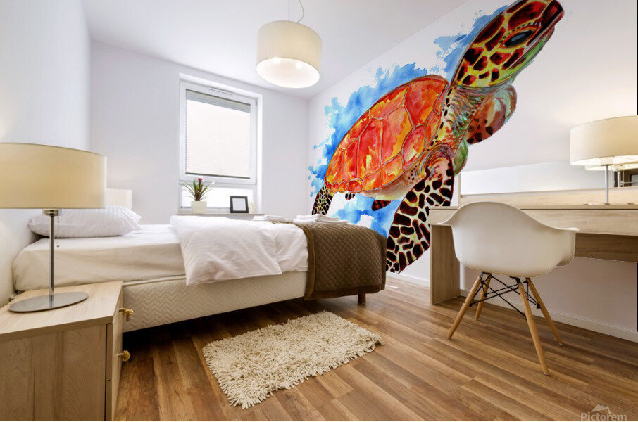 Red Sea Turtle Mural print