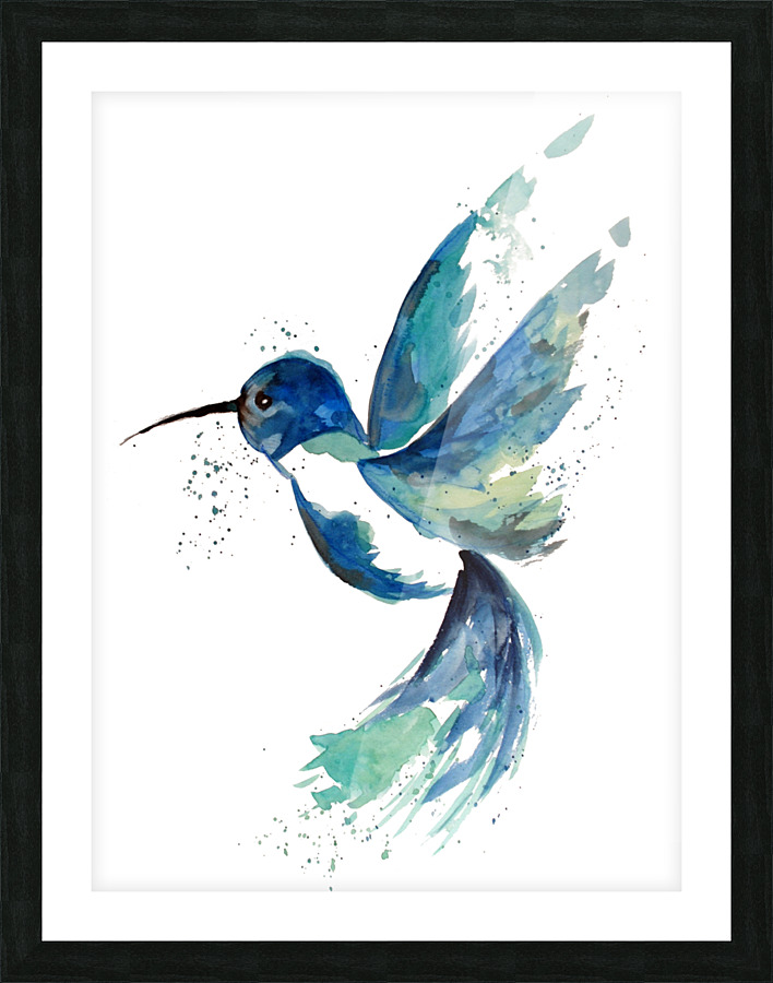 Blue Hummingbird Picture Frame print