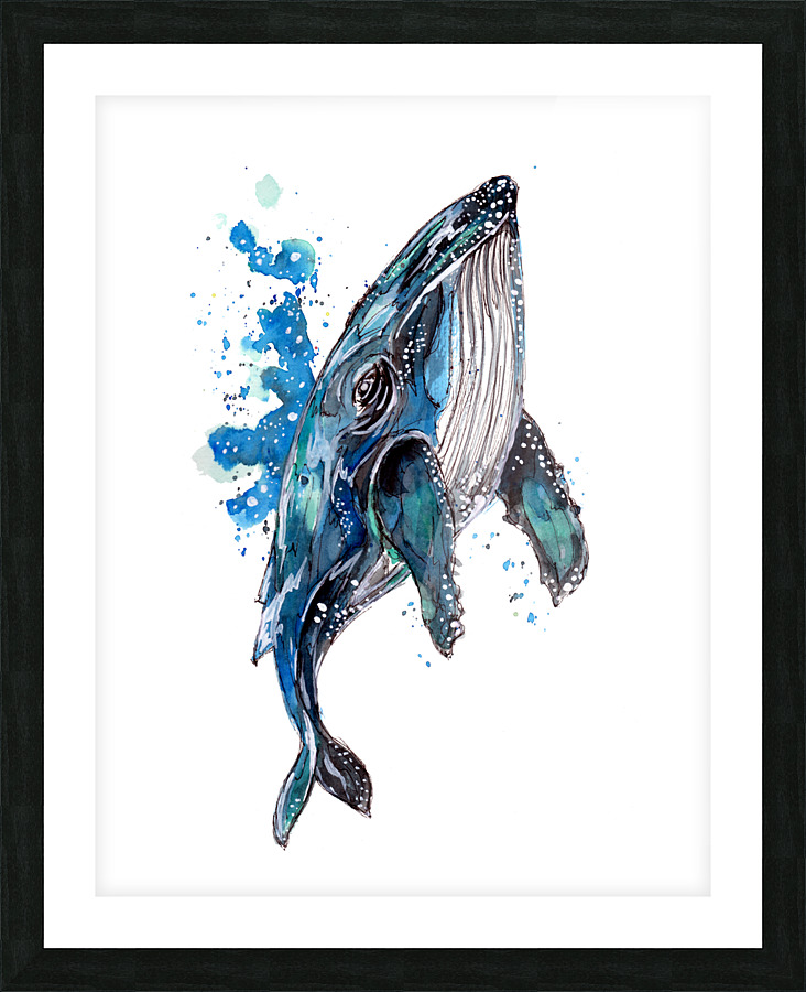 Blue Humpback Whale Picture Frame print