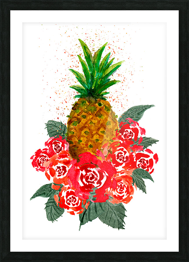 Roses and Pineapple Picture Frame print