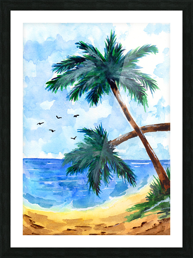 Palm Trees Beachside Picture Frame print