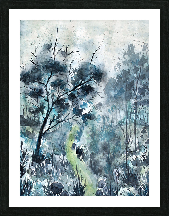 Blue Forest Picture Frame print