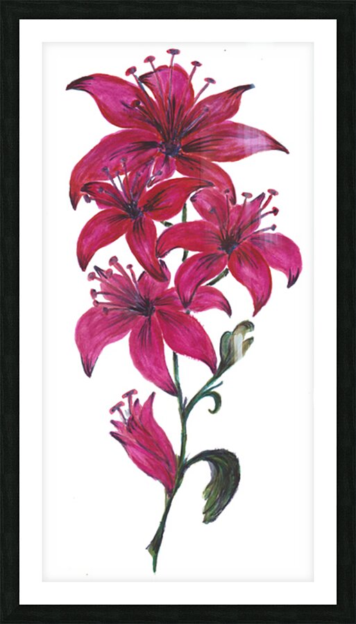 Red Lillies Picture Frame print