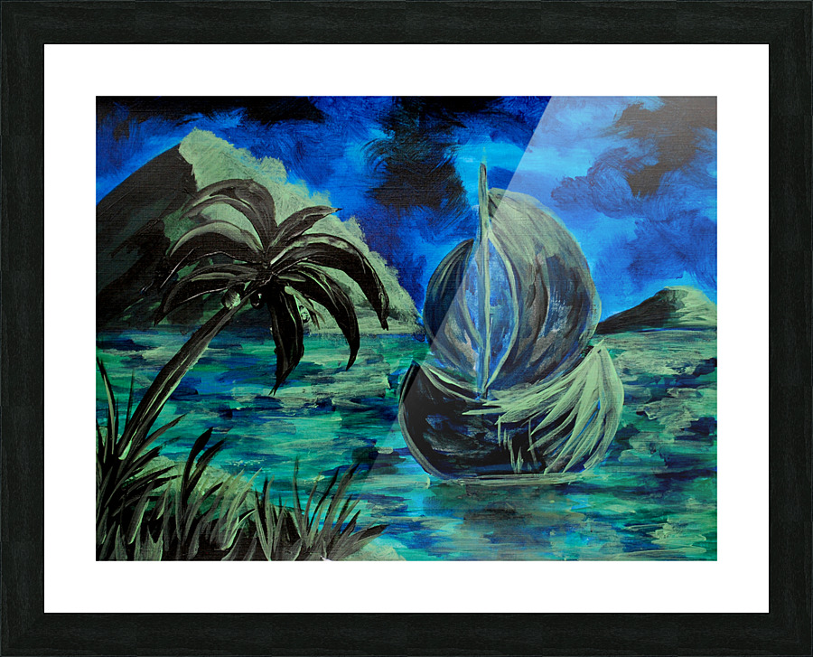 Boat at Night Picture Frame print