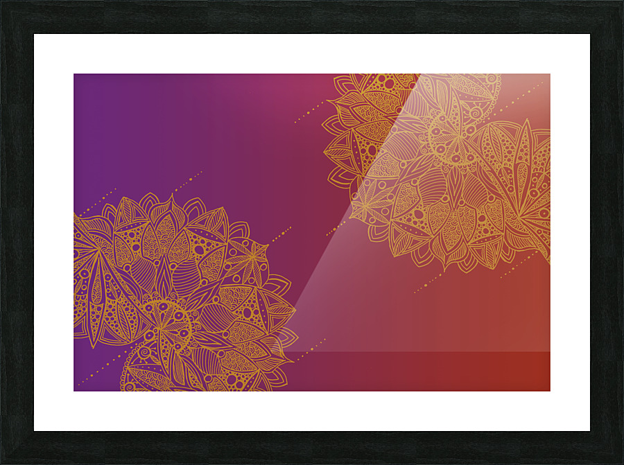Red and Purple Mandala Pattern Picture Frame print