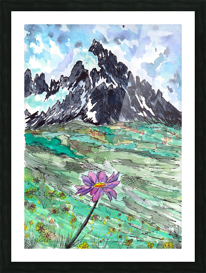 Mountain Flower Picture Frame print