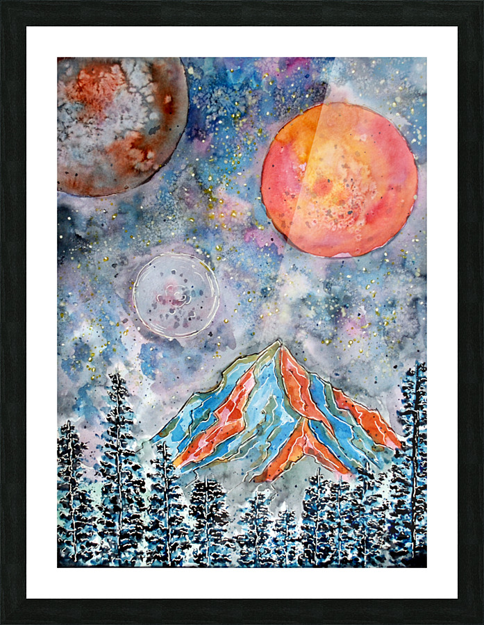 Starry Cold Night Picture Frame print