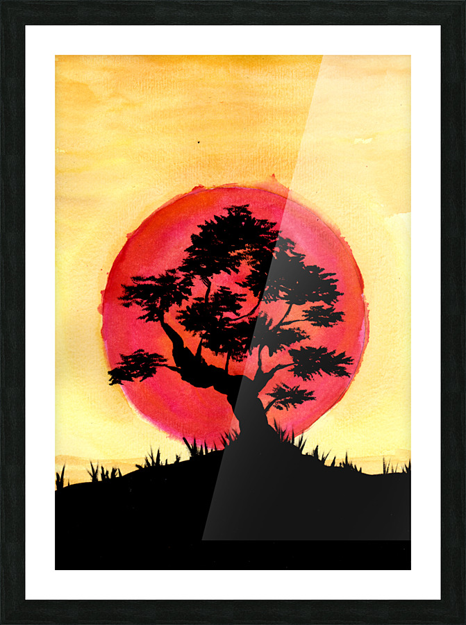 Bonsai Sunset Picture Frame print