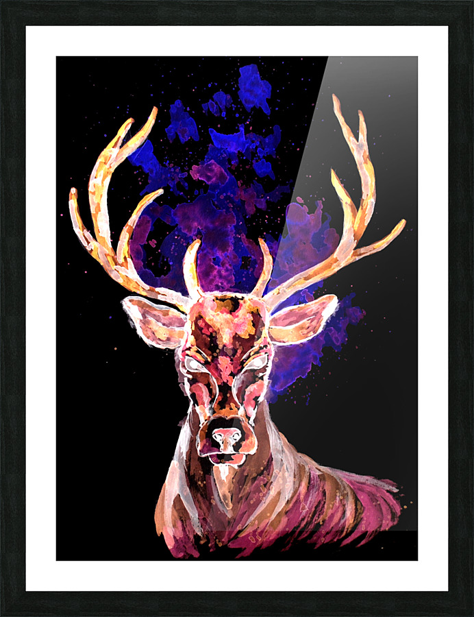 Evil Ghost Deer Picture Frame print