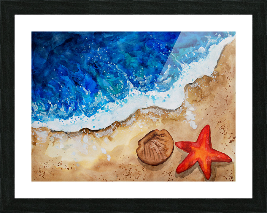 Summer Beach Ocean Waves Picture Frame print