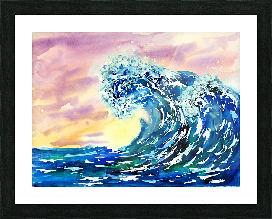 Summer Waves Sunset Picture Frame print