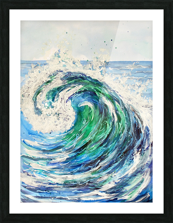 Blue Ocean Wave Picture Frame print