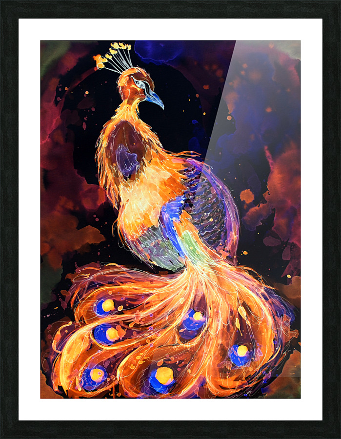 Burning Phoenix Picture Frame print