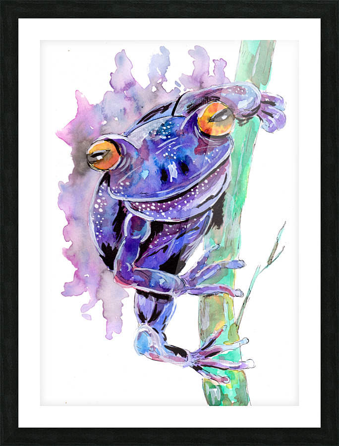 Purple Frog Picture Frame print