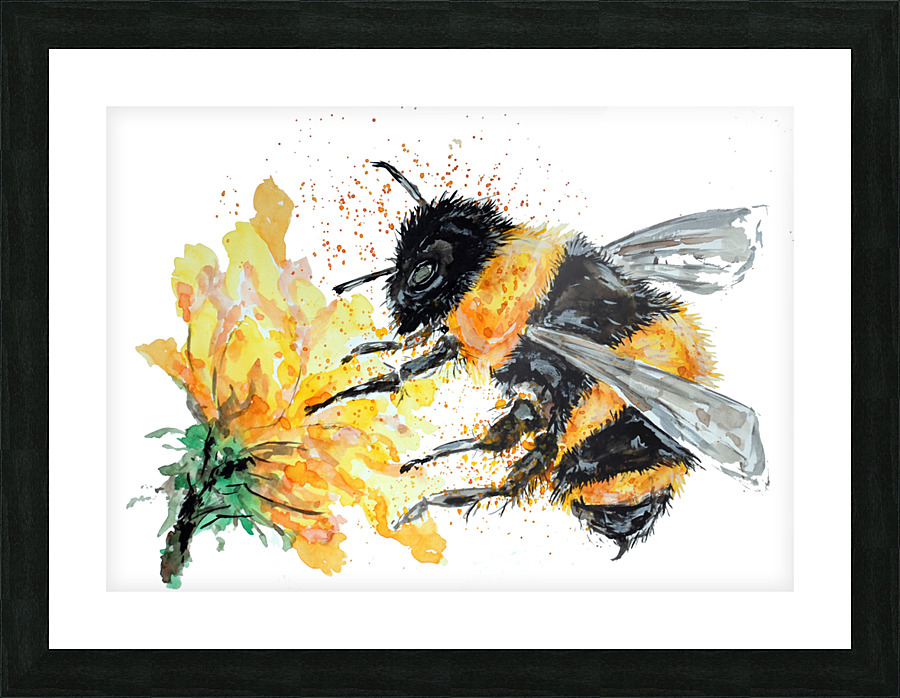 Bumble Bee collecting Pollen Picture Frame print