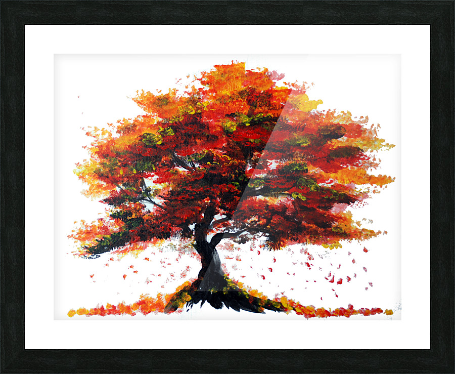 Red Autumn Tree Picture Frame print