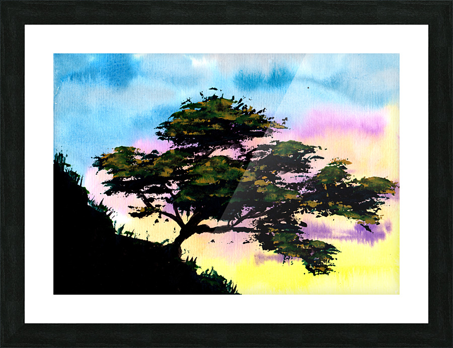 Summer Tree Hill Picture Frame print