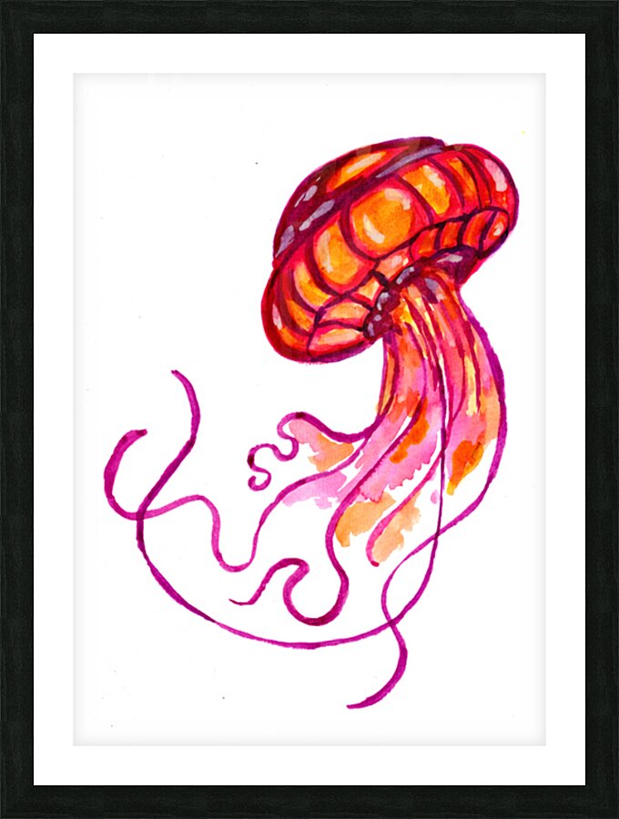 Red Jellyfish Picture Frame print
