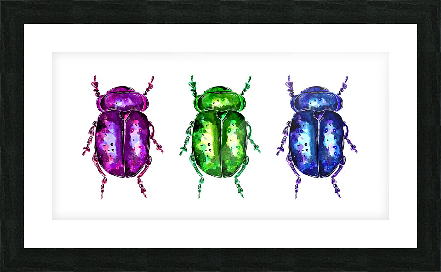 Three colorful Bugs Picture Frame print
