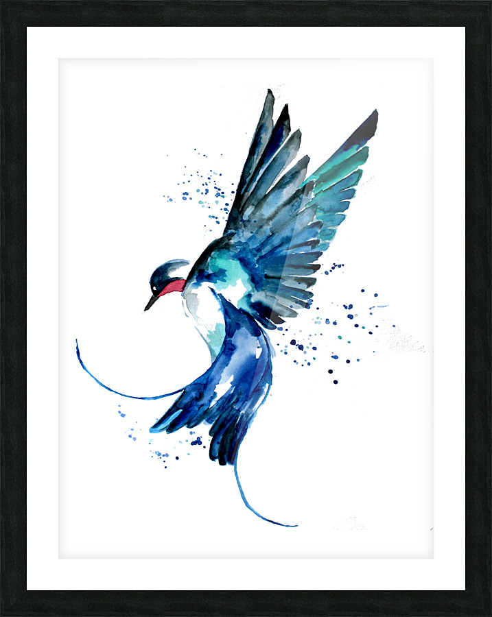 Blue Swallow Picture Frame print