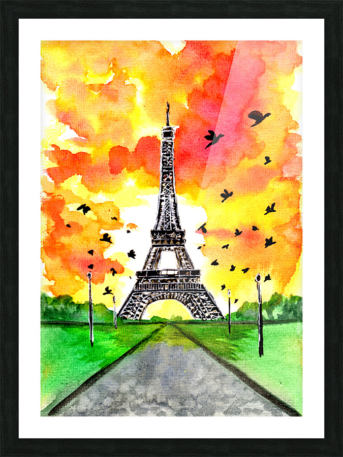 Eifel Tower Paris Sunset Picture Frame print