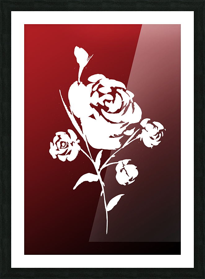 White Rose on Red Picture Frame print