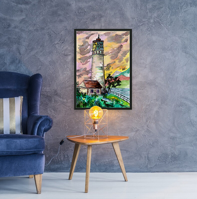 Lighthouse at Sunset Reproduction