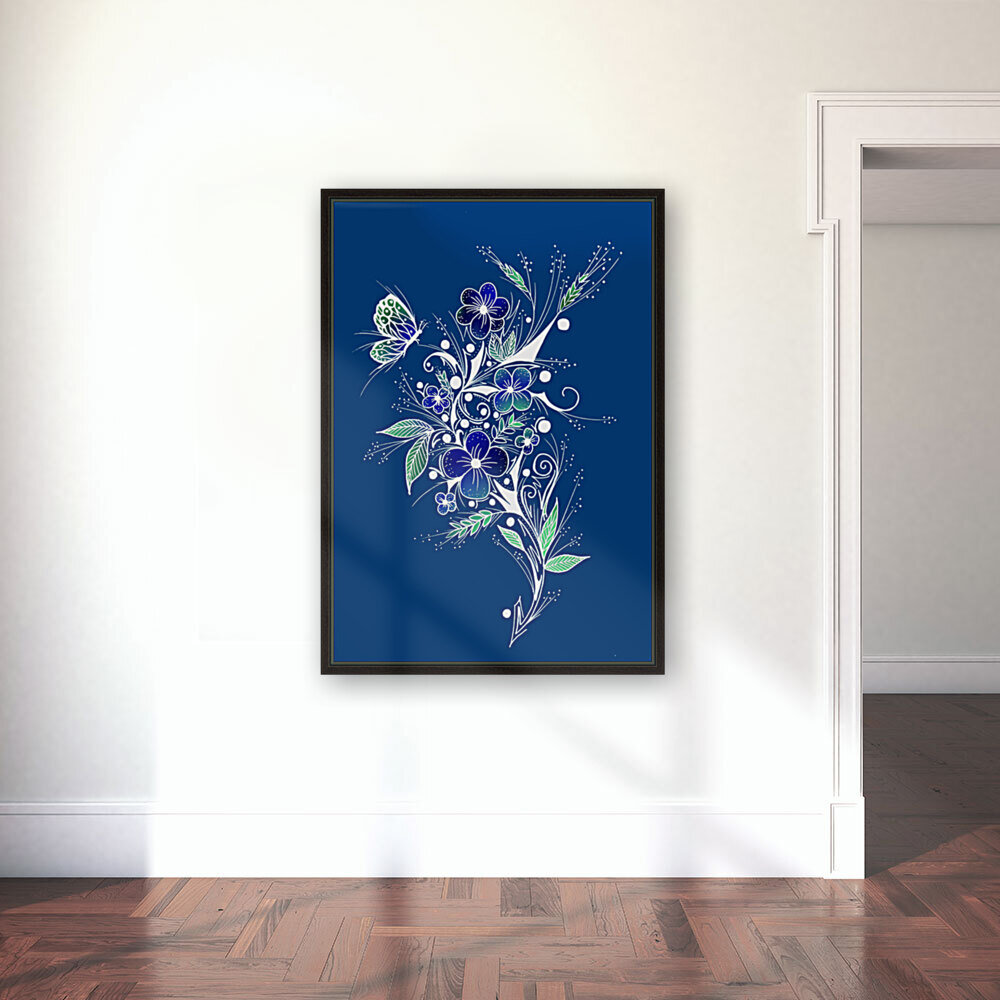 Flower Tattoo Blue Reproduction