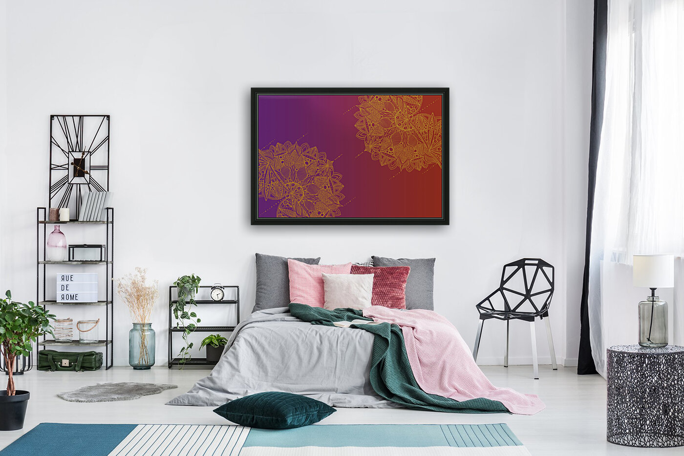 Red and Purple Mandala Pattern Reproduction